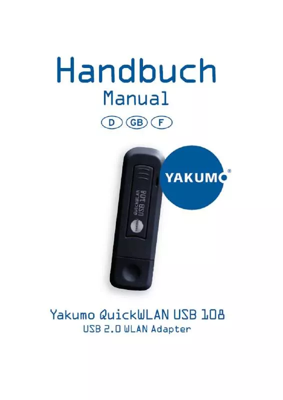 Mode d'emploi YAKUMO QUICKWLAN USB 108