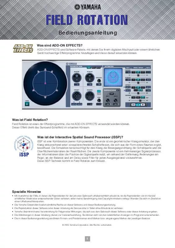 Mode d'emploi YAMAHA ADD-ON EFFECTS AE041