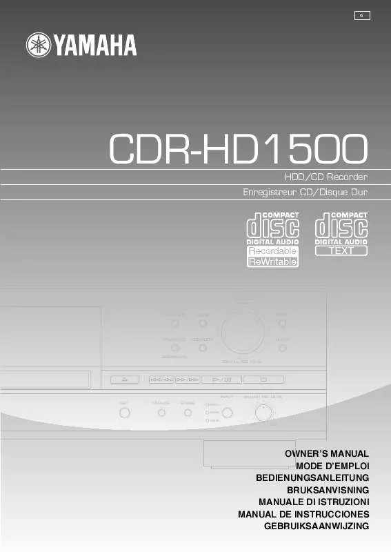Mode d'emploi YAMAHA CDR-HD1500
