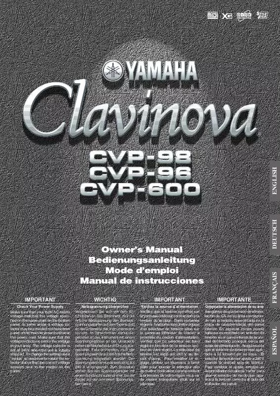 Mode d'emploi YAMAHA CVP-98-CVP-96-CVP-600