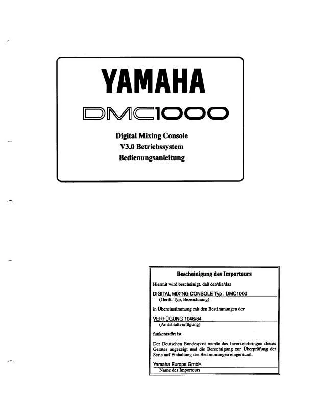 Mode d'emploi YAMAHA DMC1000 V3.0