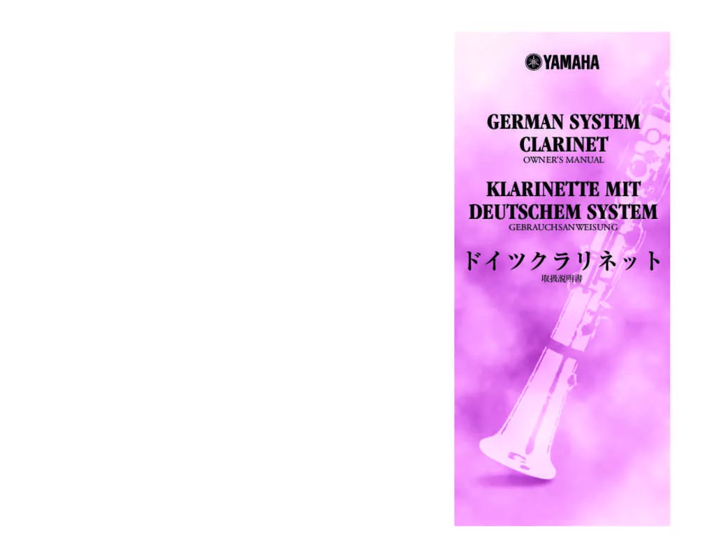 Mode d'emploi YAMAHA GERMAN SYSTEM CLARINET
