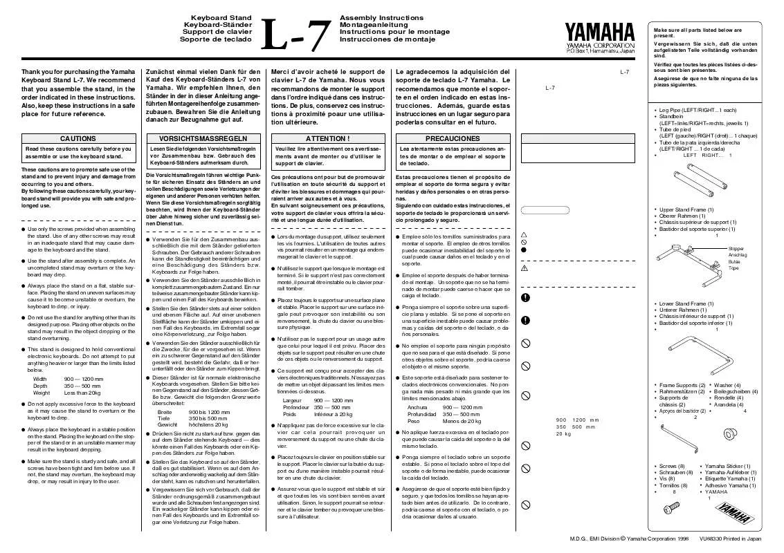 Mode d'emploi YAMAHA L-7