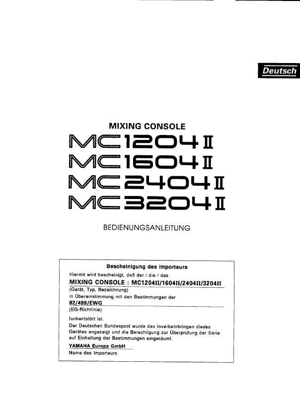 Mode d'emploi YAMAHA MC1204II MC1604II MC2404II MC3204II
