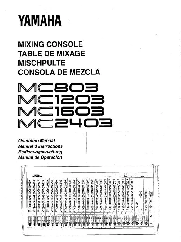 Mode d'emploi YAMAHA MC803 MC1203 MC1603 MC2403