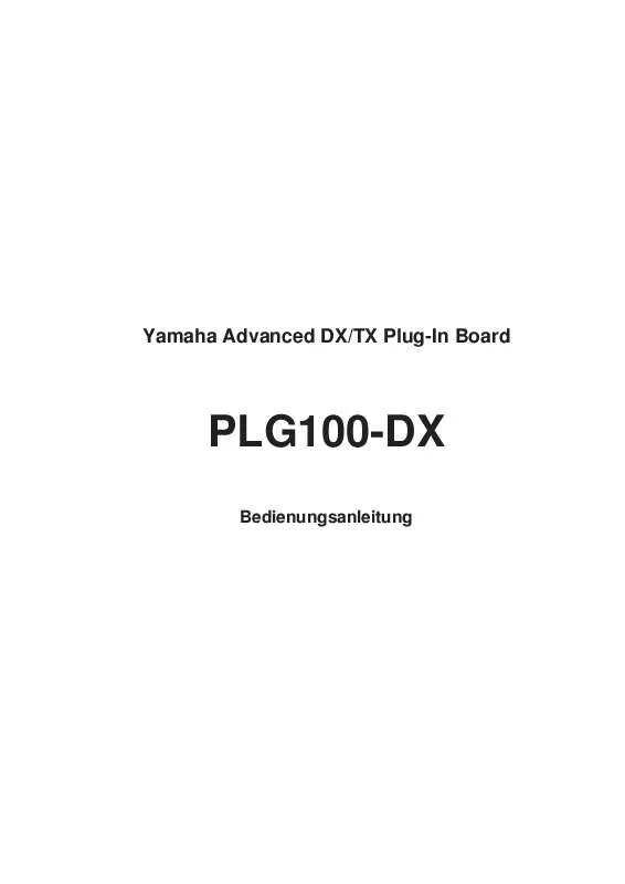 Mode d'emploi YAMAHA PLG100-DX