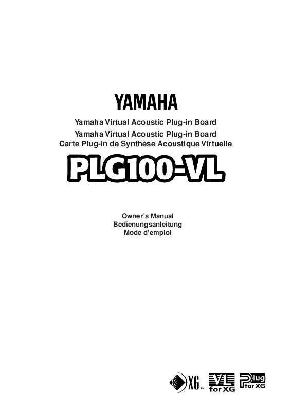 Mode d'emploi YAMAHA PLG100-VL