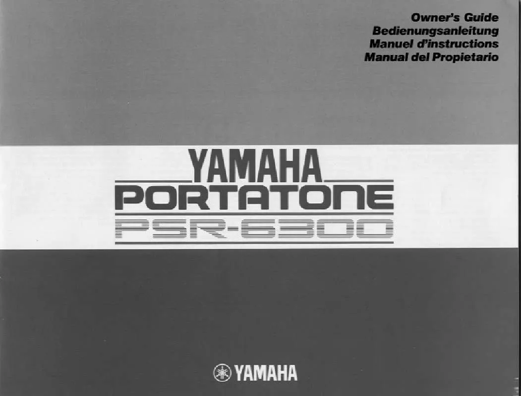 Mode d'emploi YAMAHA PORTATONE PSR-6300