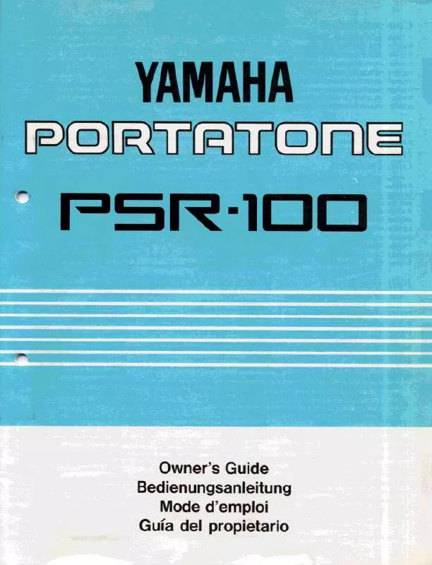 Mode d'emploi YAMAHA PSR-100