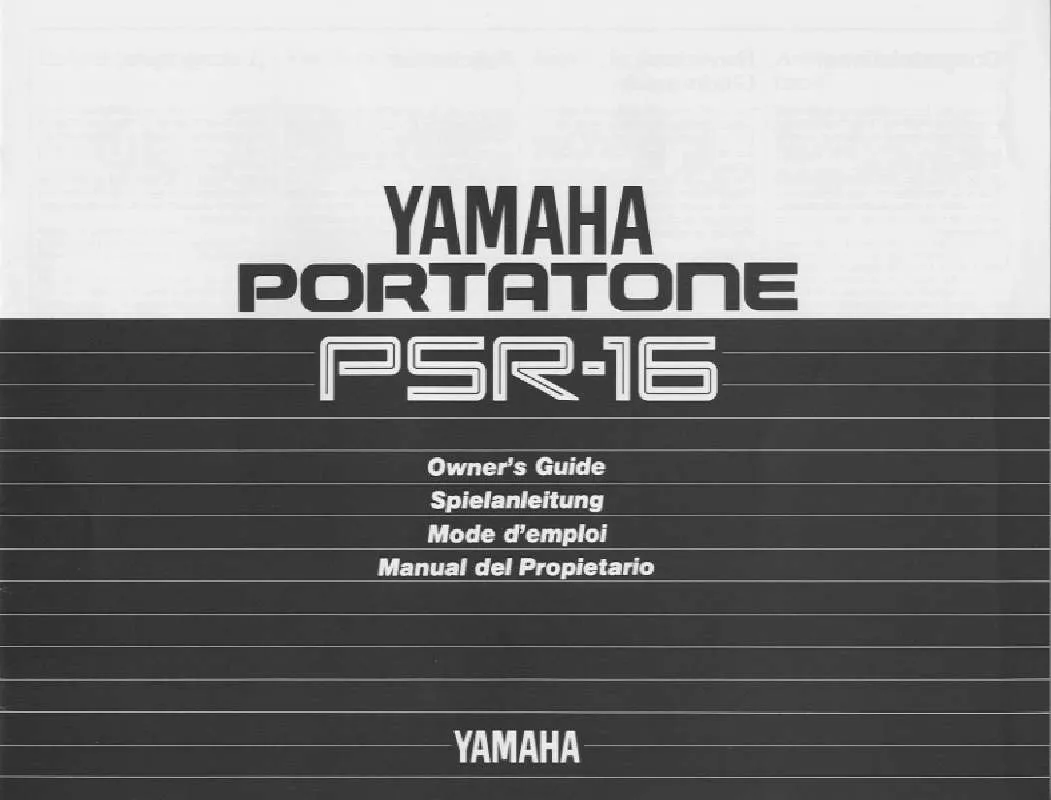 Mode d'emploi YAMAHA PSR-16