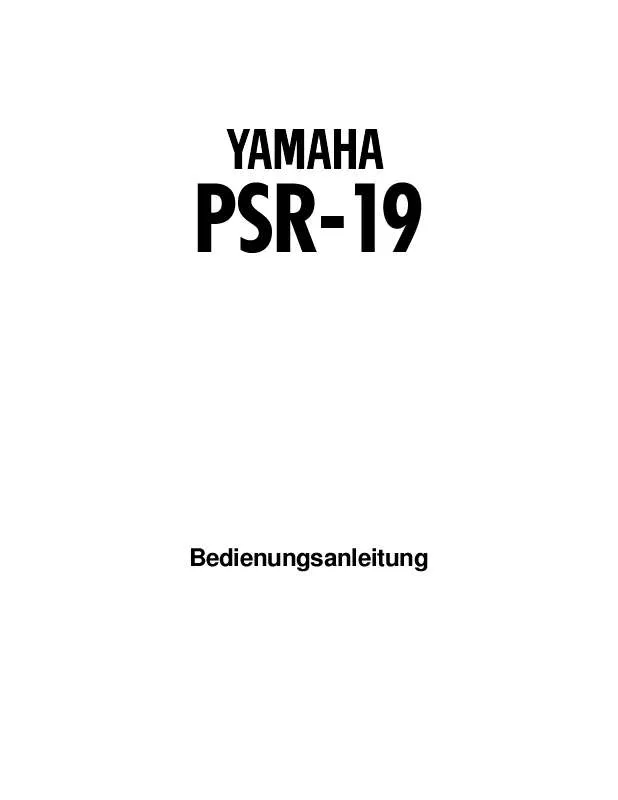 Mode d'emploi YAMAHA PSR-19