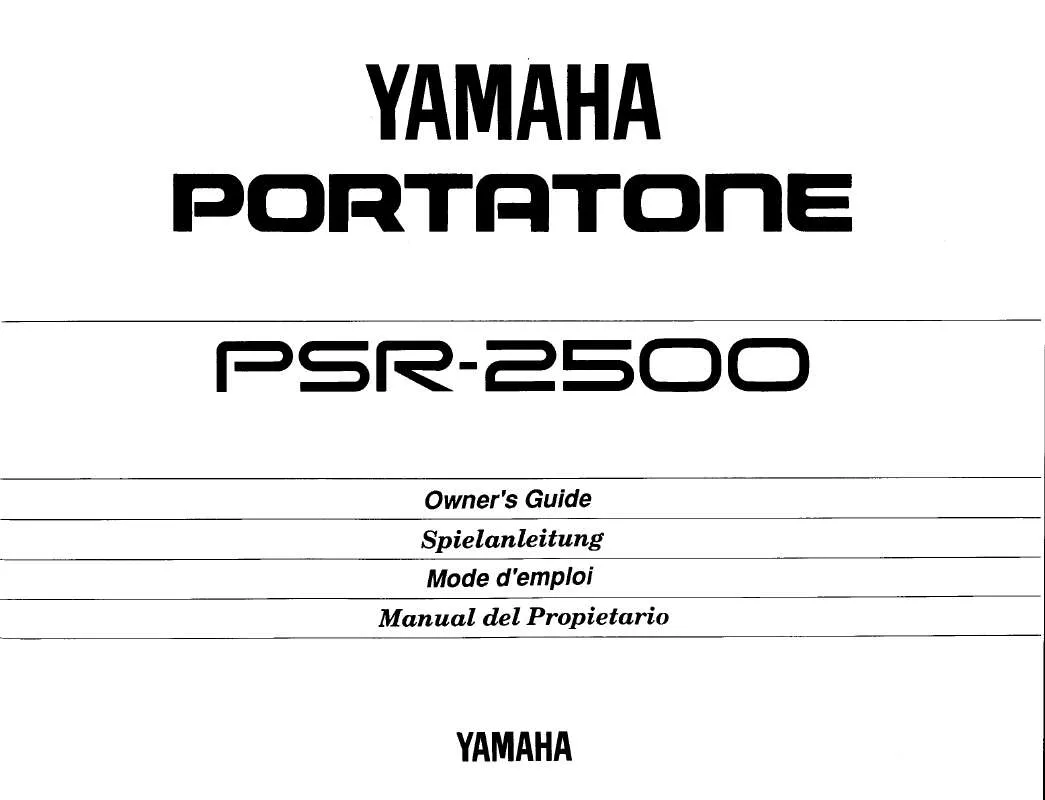 Mode d'emploi YAMAHA PSR-2500