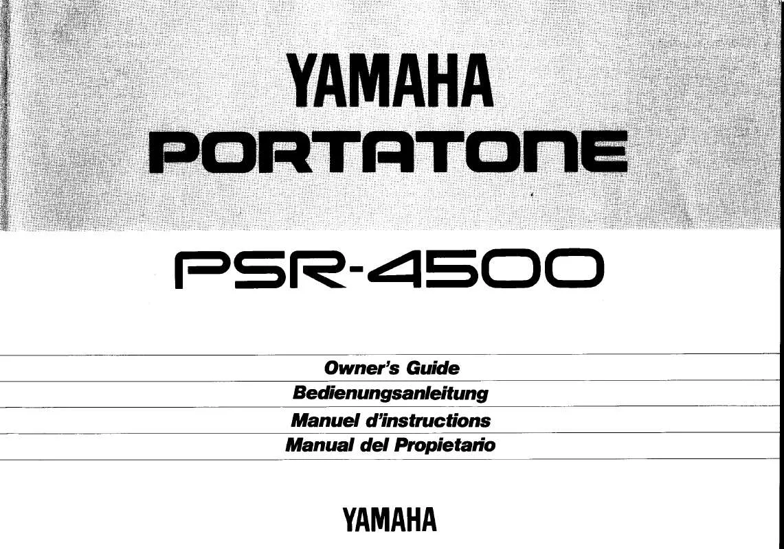 Mode d'emploi YAMAHA PSR-4500