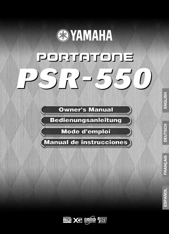 Mode d'emploi YAMAHA PSR-550