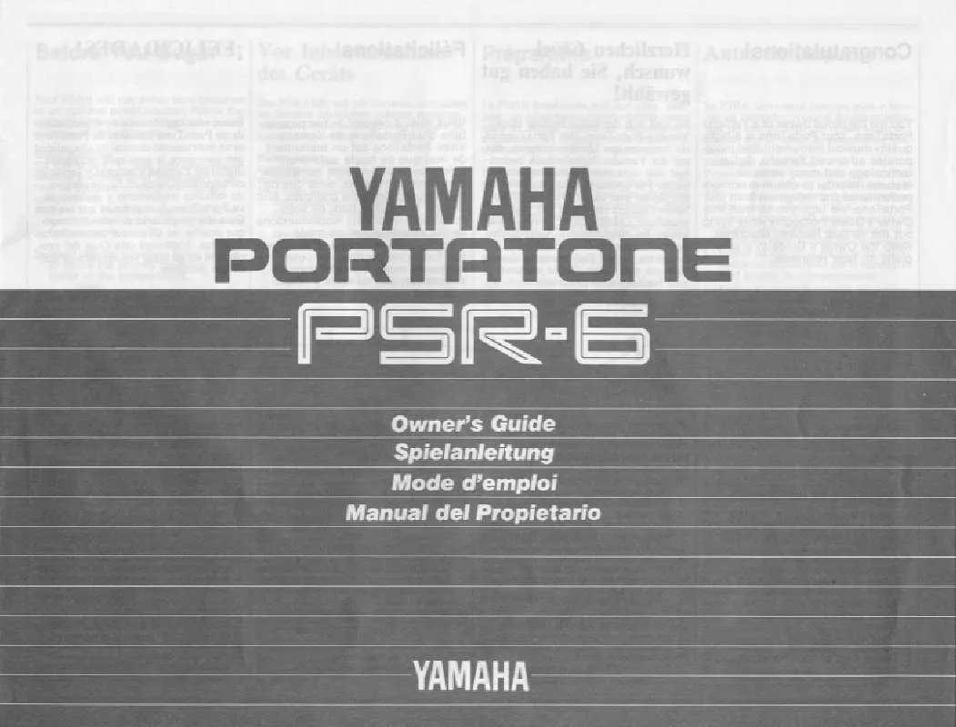 Mode d'emploi YAMAHA PSR-6
