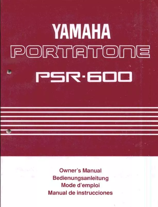 Mode d'emploi YAMAHA PSR-600