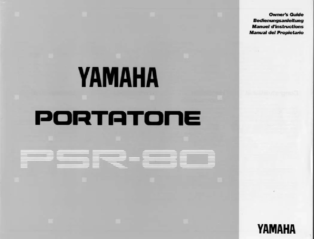 Mode d'emploi YAMAHA PSR-80