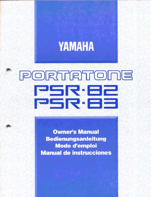 Mode d'emploi YAMAHA PSR-83-PSR-82