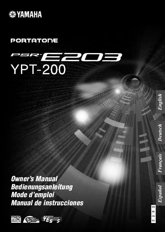 Mode d'emploi YAMAHA PSR-E203-YPT-200