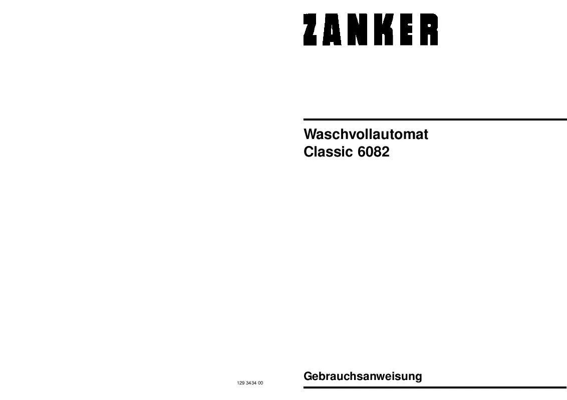 Mode d'emploi ZANKER CLASSIC6082