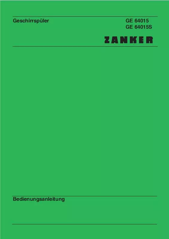 Mode d'emploi ZANKER GE64015