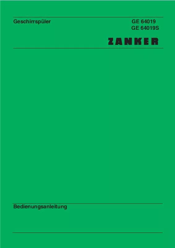 Mode d'emploi ZANKER GE64019
