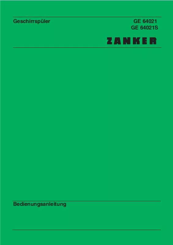 Mode d'emploi ZANKER GE64021