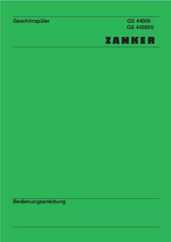 Mode d'emploi ZANKER GS44005S