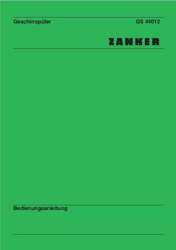 Mode d'emploi ZANKER GS44012