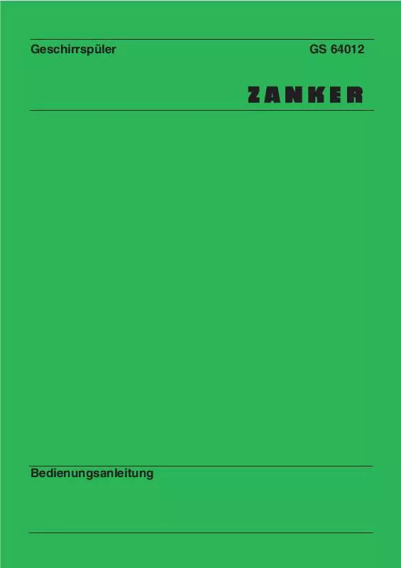 Mode d'emploi ZANKER GS64012
