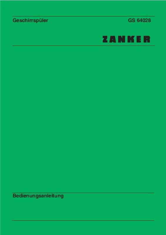 Mode d'emploi ZANKER GS64028