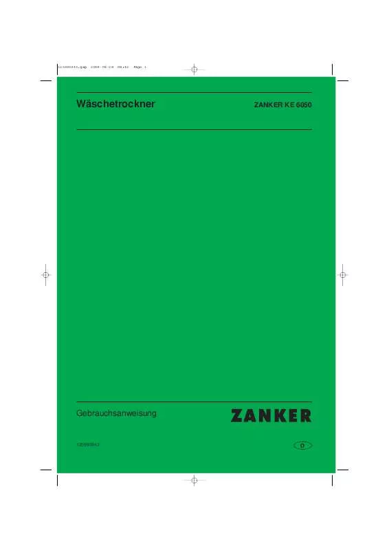 Mode d'emploi ZANKER KE6050