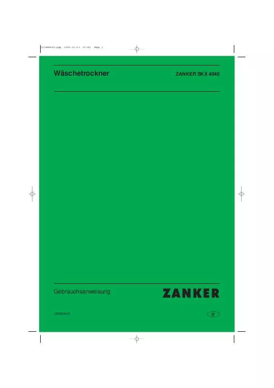 Mode d'emploi ZANKER SKX4040 (PRIVILEG)