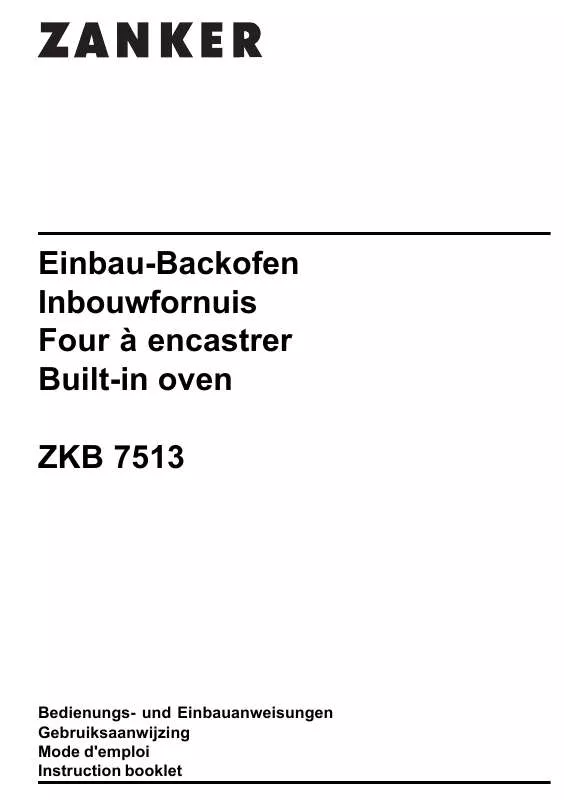 Mode d'emploi ZANKER ZKB7513X