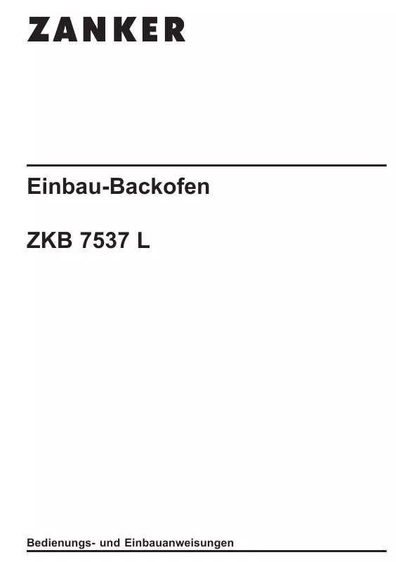 Mode d'emploi ZANKER ZKB7537LX