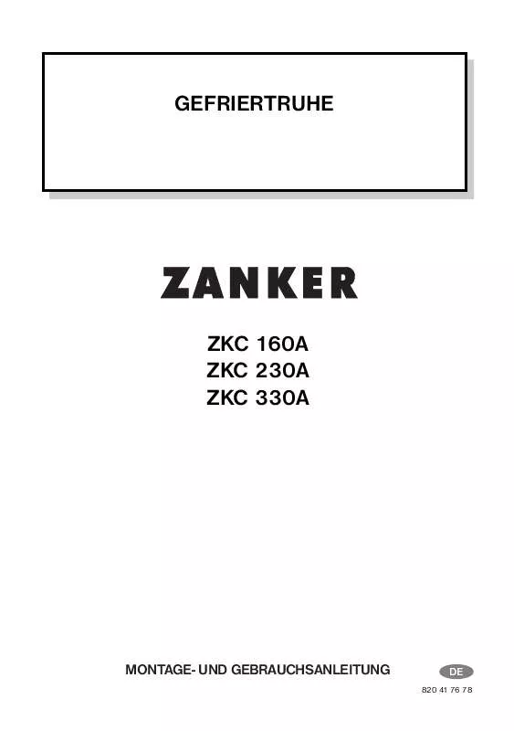 Mode d'emploi ZANKER ZKC160A