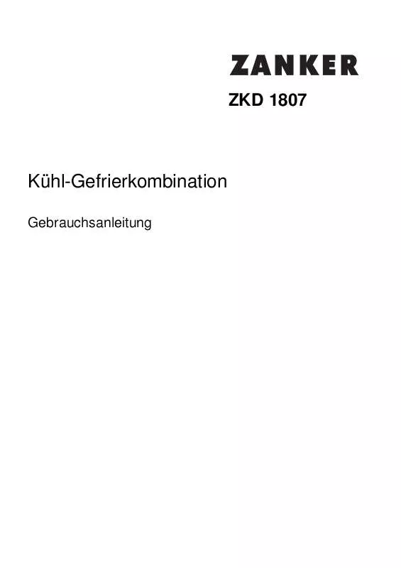 Mode d'emploi ZANKER ZKD1807