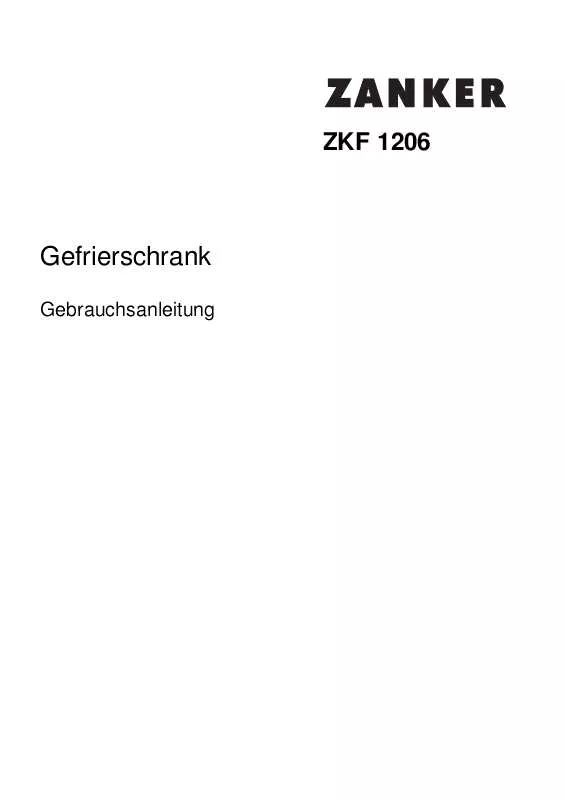 Mode d'emploi ZANKER ZKF 1206