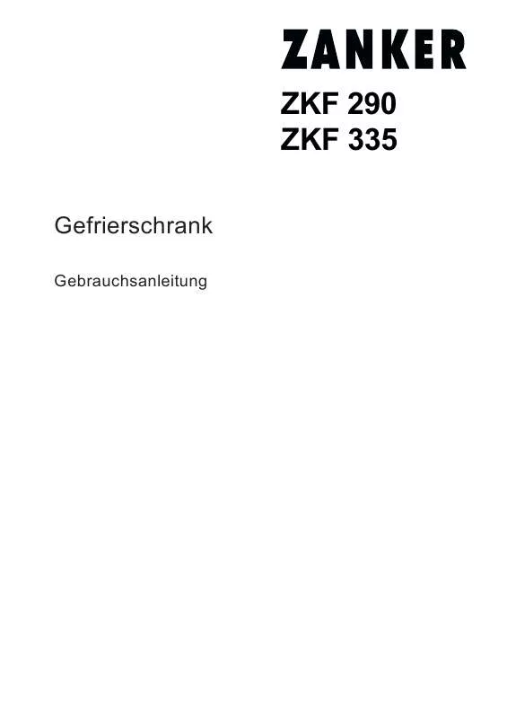 Mode d'emploi ZANKER ZKF 290