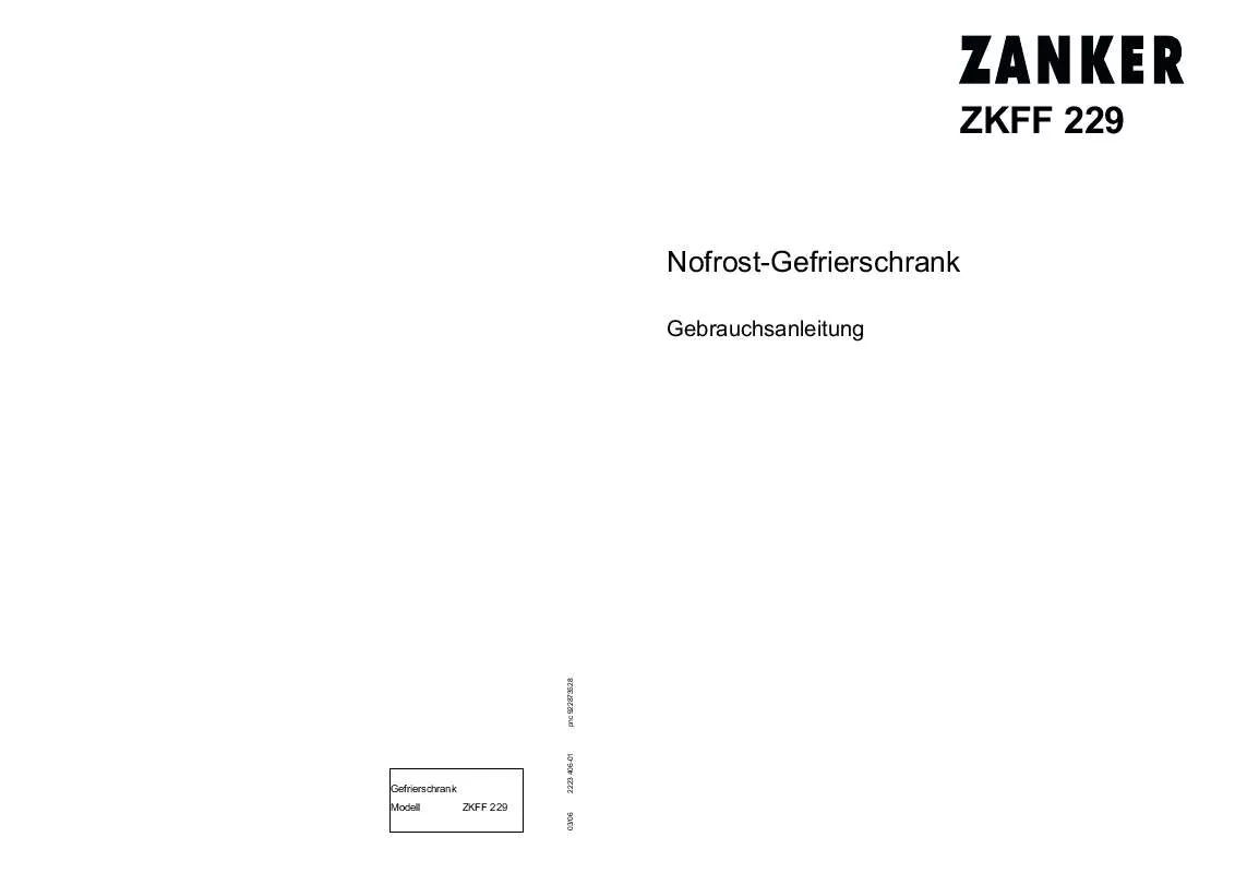 Mode d'emploi ZANKER ZKFF229