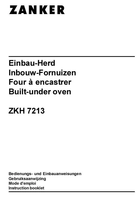Mode d'emploi ZANKER ZKH7213A