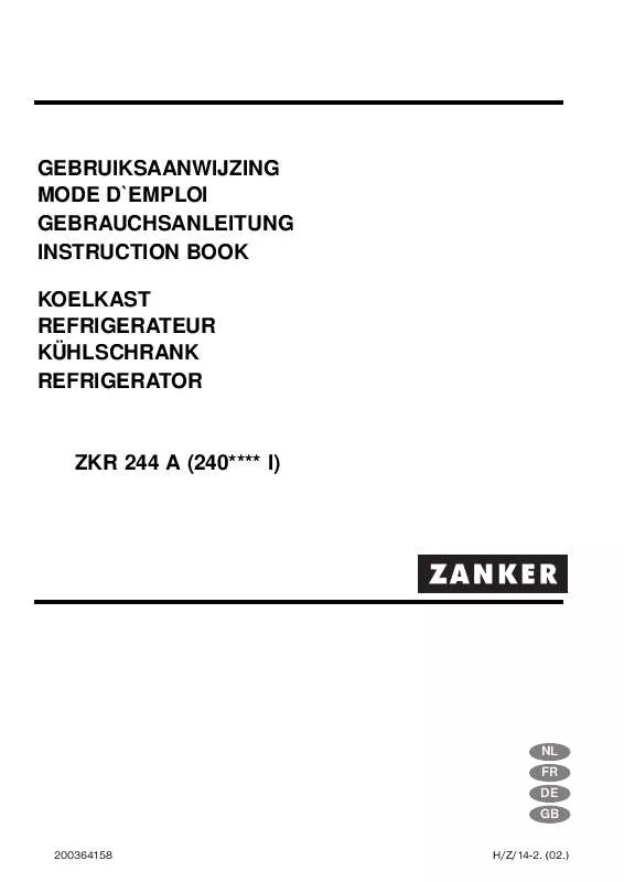 Mode d'emploi ZANKER ZKR 244 A