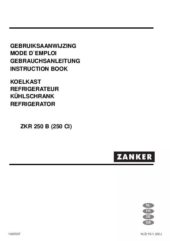 Mode d'emploi ZANKER ZKR 250 B