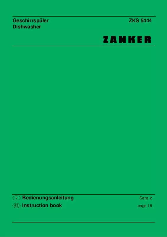 Mode d'emploi ZANKER ZKS5444W