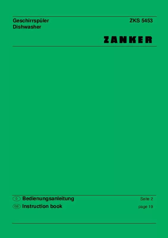 Mode d'emploi ZANKER ZKS5453S