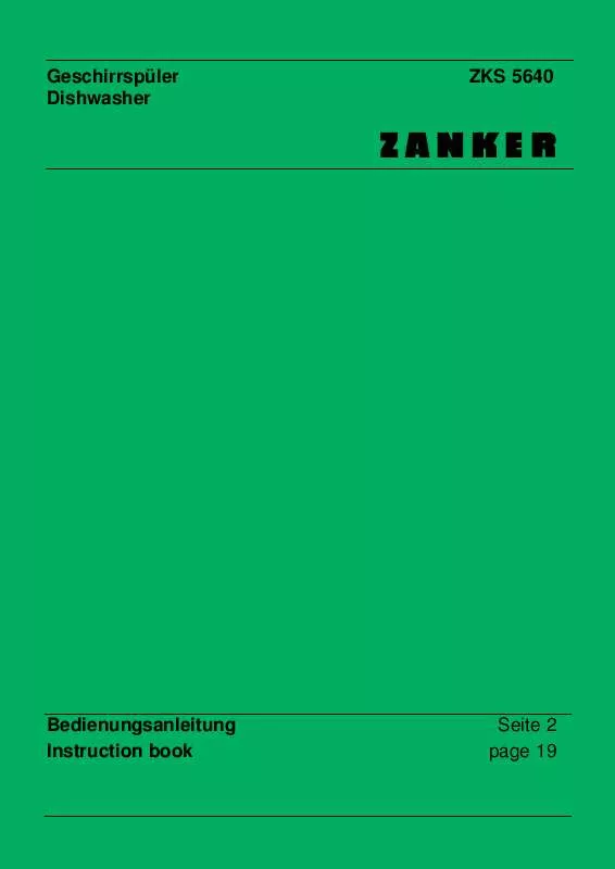Mode d'emploi ZANKER ZKS5640IE