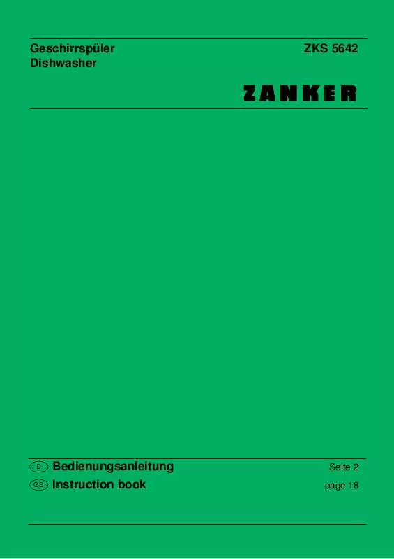 Mode d'emploi ZANKER ZKS5642W