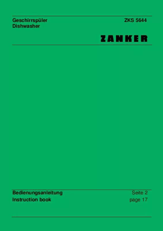Mode d'emploi ZANKER ZKS5644A