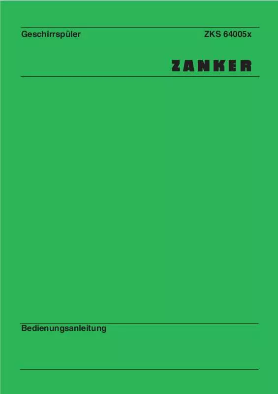 Mode d'emploi ZANKER ZKS64005X