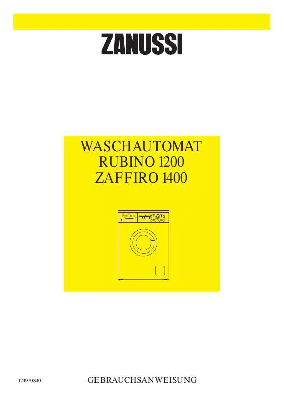 Mode d'emploi ZANUSSI RUBINO1200